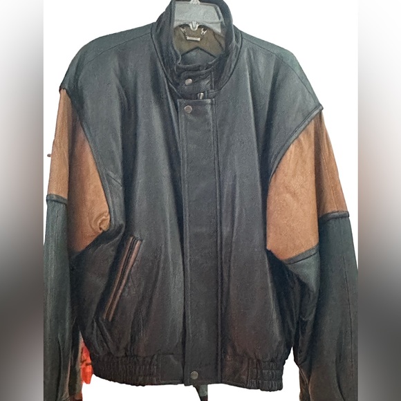 Vintage Saxony Collection 1980’s Two tone Leather Jacket - Picture 2 of 10